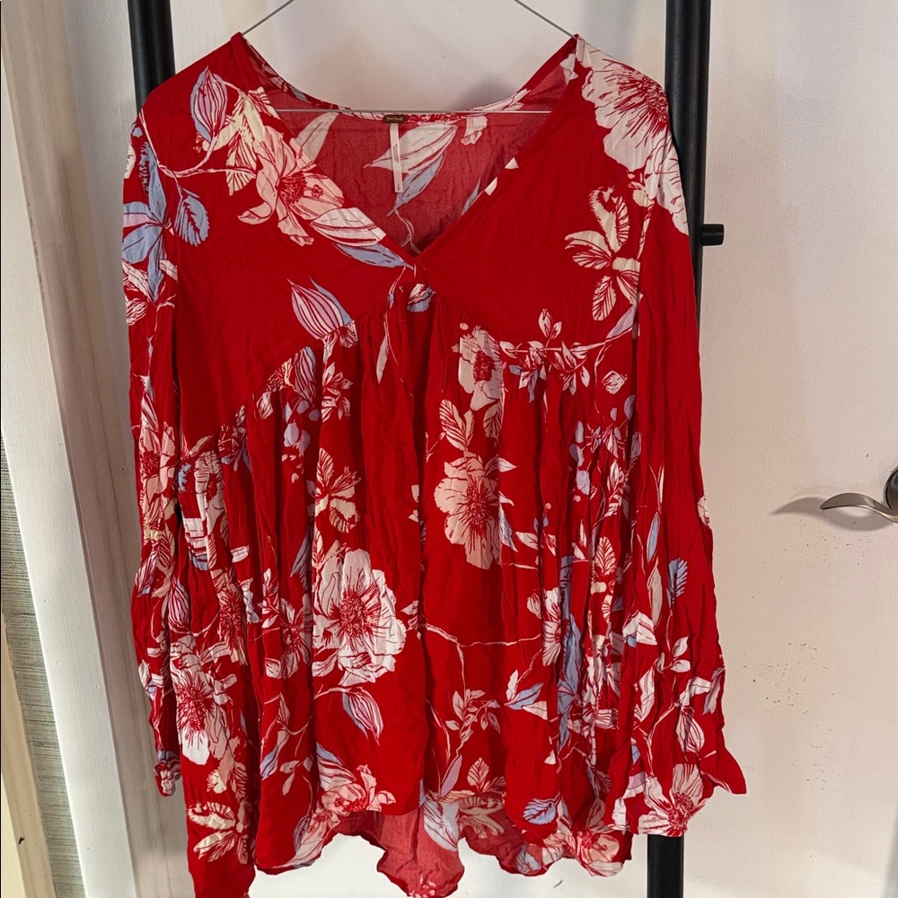 Free people small Floral Red Women's Top